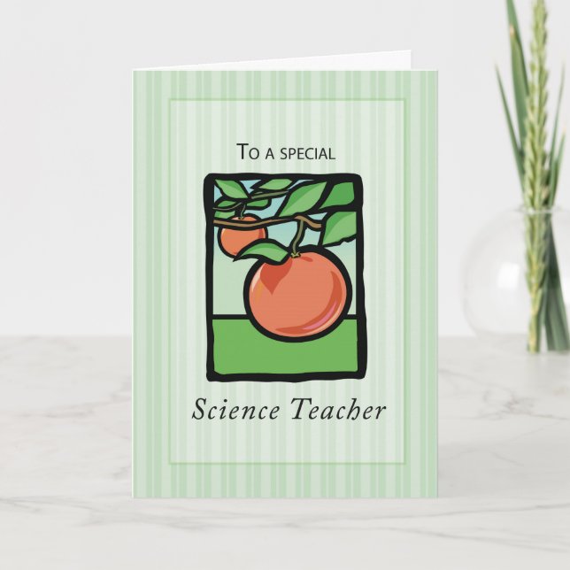 Tarjeta De Agradecimiento Profesora de Ciencia Gracias, Apple (Anverso)