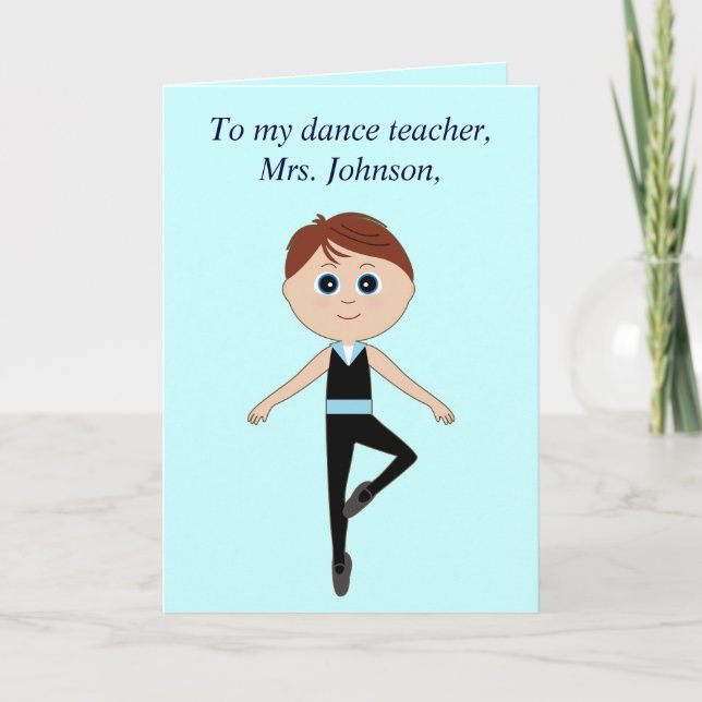 Tarjeta De Agradecimiento Profesora de danza gracias de bailarina (Anverso)