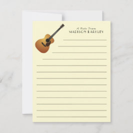 Tarjeta De Agradecimiento Profesora de Música de Guitarra Acústica