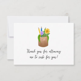 Tarjeta De Agradecimiento Profesora sustituta de escuela Pencils Flores