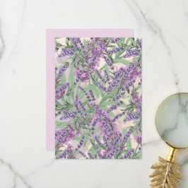 Tarjeta De Agradecimiento Profusión de lavanda Polvo de lavanda Floral rústi