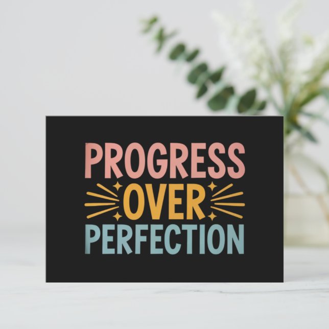 Tarjeta De Agradecimiento Progreso del Profesor sobre la Perfección Regreso  (Anverso de pie)
