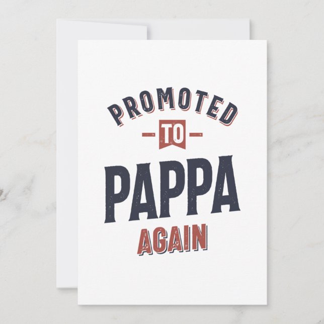 Tarjeta De Agradecimiento Promovido De Nuevo A Pappa | Abuelo padre (Anverso)
