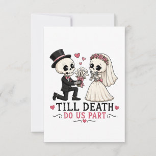 Tarjeta De Agradecimiento Propuesta de Boda de Esqueleto Adorable