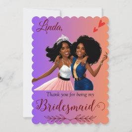 Tarjeta De Agradecimiento Propuesta de Dama de Honor