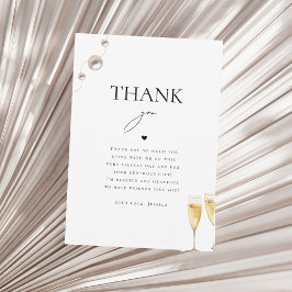 Tarjeta De Agradecimiento Prosecco de Perlas Champán Despedida de Soltera Ag