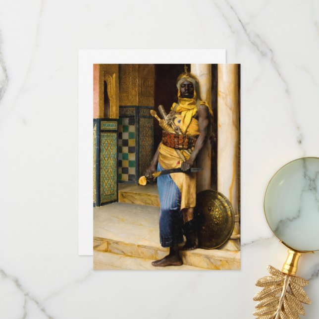 Tarjeta De Agradecimiento Protegiendo el Palacio por Ludwig Deutsch (Anverso/Reverso In Situ)