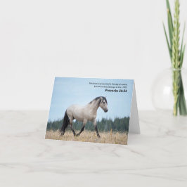 Tarjeta De Agradecimiento Proverbios 21:31 Verso de la Biblia de Caballo Sal