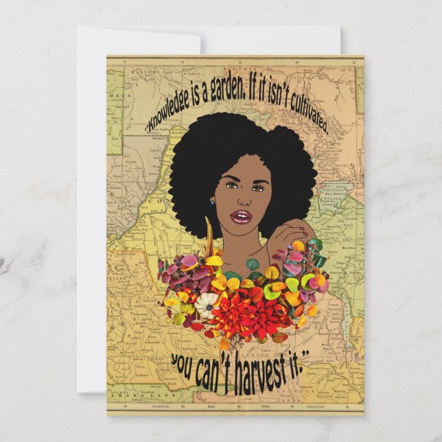 Tarjeta De Agradecimiento Proverbios africanos de mujeres negras citan arte  (Anverso)