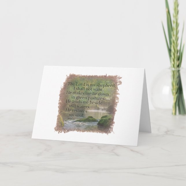 Tarjeta De Agradecimiento PSALM 23:1 - Greeting Card (Anverso)
