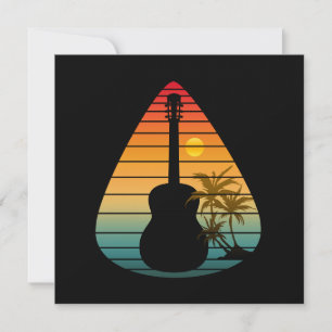 TARJETA DE AGRADECIMIENTO PUA DE GUITARRA DE MODA PONE DE SOL 