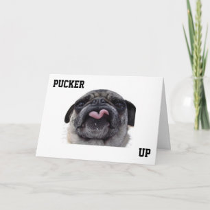 TARJETA DE AGRADECIMIENTO "PUCKER UP AND I BEISS U" GRACIAS