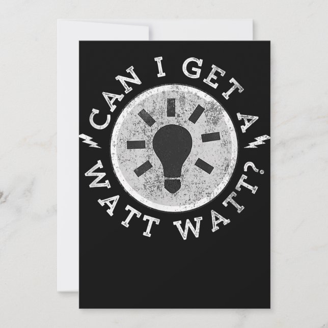 Tarjeta De Agradecimiento ¿Puedo conseguir un Watt Funny Avers Electrician E (Anverso)