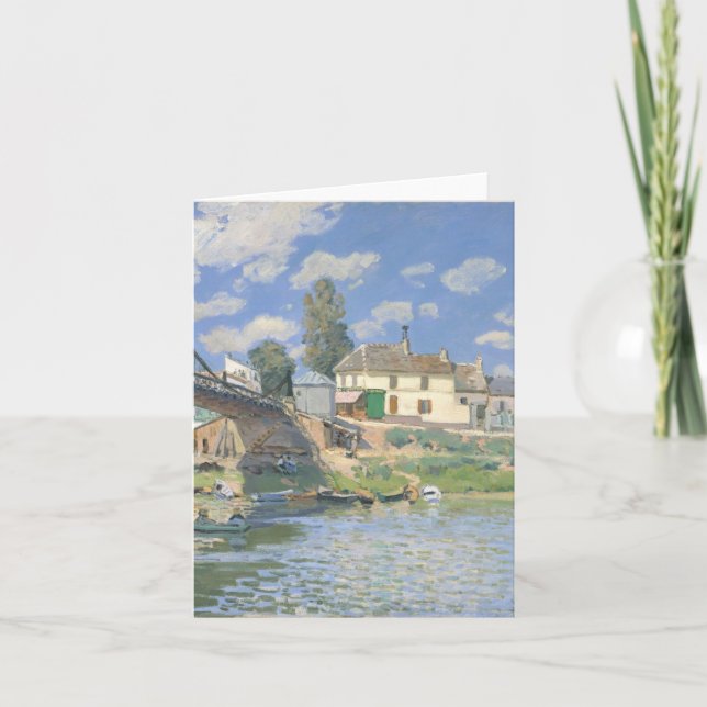 Tarjeta De Agradecimiento Puente en Villeneu por Sisley Impresionist Paint (Anverso)