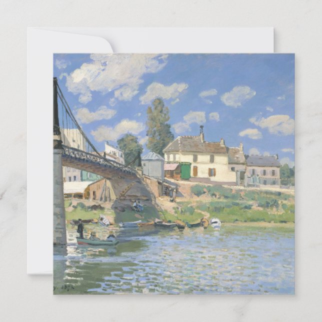 Tarjeta De Agradecimiento Puente en Villeneu por Sisley Impresionist Paint (Anverso)