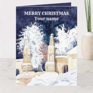 Tarjeta De Agradecimiento Puerta de invierno de noche