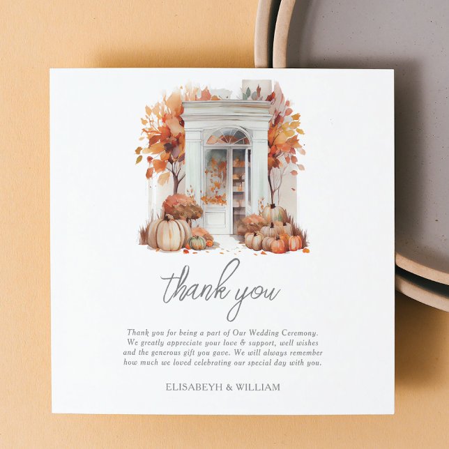Tarjeta De Agradecimiento Puerta delantera blanca del Boda de la calabaza de (Subido por el creador)
