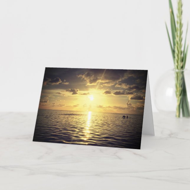 Tarjeta De Agradecimiento Puesta de sol dorada (Anverso)