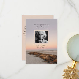 Tarjeta De Agradecimiento Puesta de sol Funeral Memorial De la Familia Tarje