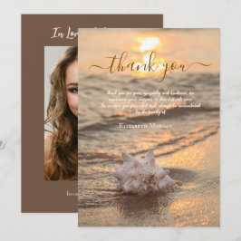Tarjeta De Agradecimiento Puesta de sol Océano Concha de mar Foto Celebració