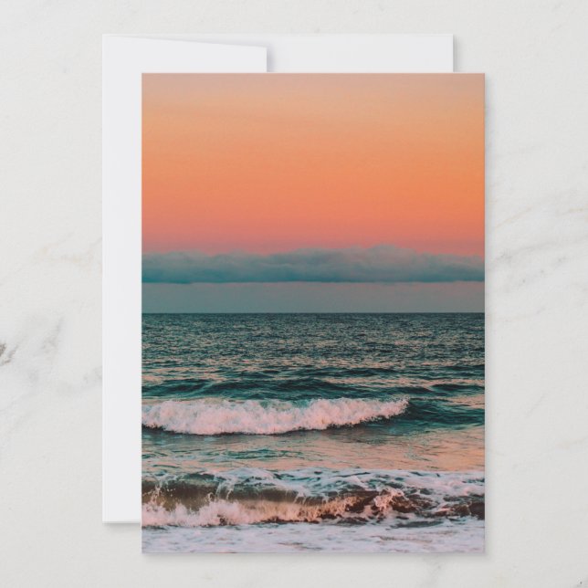 Tarjeta De Agradecimiento puesta de sol sobre el mar (Anverso)