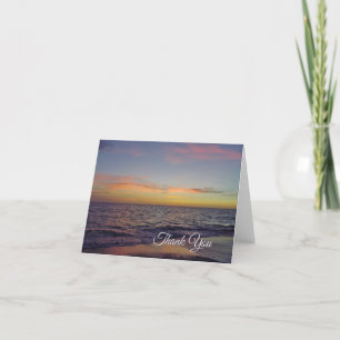 Tarjeta De Agradecimiento Puesta del sol en la playa