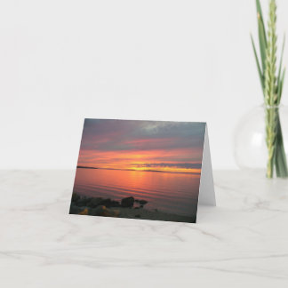 Tarjeta De Agradecimiento Puesta del sol sobre la bahía de Noyac