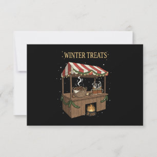 Tarjeta De Agradecimiento Puesto de Mercado de Navidad de Delicias Acogedora