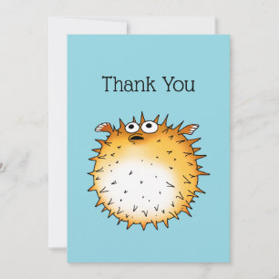 Tarjeta De Agradecimiento Puffed Up with Gratitude (peces divertidos de la b