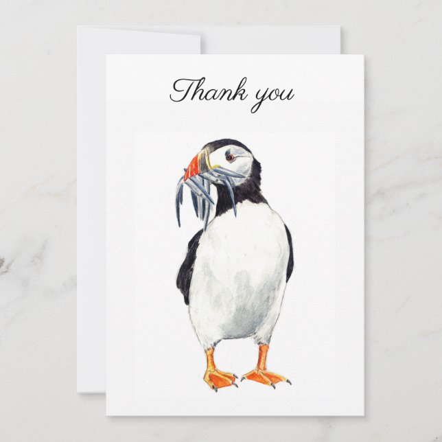 Tarjeta De Agradecimiento Puffin Thank you card (Anverso)
