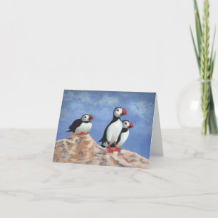 Tarjeta De Agradecimiento Puffin Trio