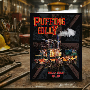 Tarjeta De Agradecimiento Puffing Billy Steam Train English Locomotive