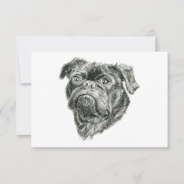 Tarjeta De Agradecimiento Pug (Anverso)