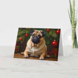 Tarjeta De Agradecimiento Pug Holiday Card