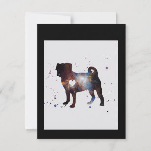 Tarjeta De Agradecimiento Pug Nebula Pug Perro Lover Nebula Lover Gigante