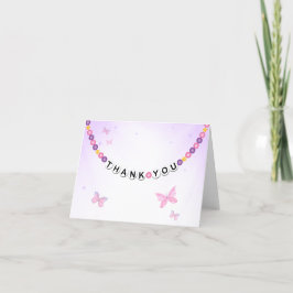 Tarjeta De Agradecimiento Pulsera de amistad y mariposas gracias