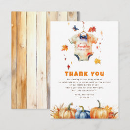 Tarjeta De Agradecimiento Pumpkin Fall Baby Shower Gracias