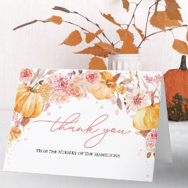 Tarjeta De Agradecimiento Pumpkin Fall Baby Shower Gracias
