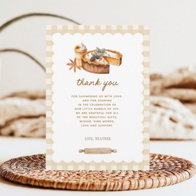 Tarjeta De Agradecimiento Pumpkin Little Cutie Pie Baby Shower (Subido por el creador)