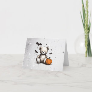 Tarjeta De Agradecimiento Pumpkin Teddy Baby Shower