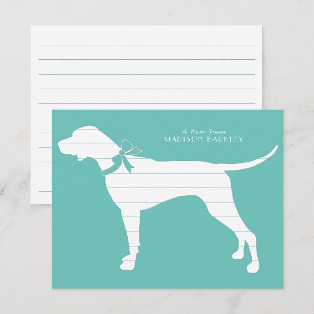 Tarjeta De Agradecimiento Puntero Perro Cachorro Inglés Setenta (Anverso / Reverso)