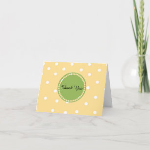 Tarjeta De Agradecimiento Punto de Polka amarillo y blanco gracias