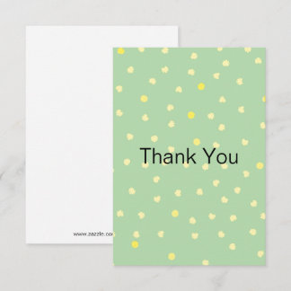 Tarjeta De Agradecimiento puntos amarillos en verde