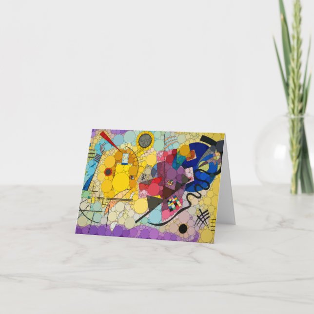 Tarjeta De Agradecimiento Puntos amarillos, rojos, azules, infinitos - Despu (Anverso)