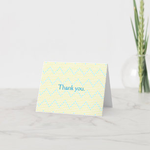 Tarjeta De Agradecimiento Puntos De Chevron De Aqua Amarillo Gracias Cartas
