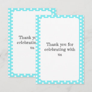 Tarjeta De Agradecimiento Puntos De Polka De 50 Años Azul Y Blanco