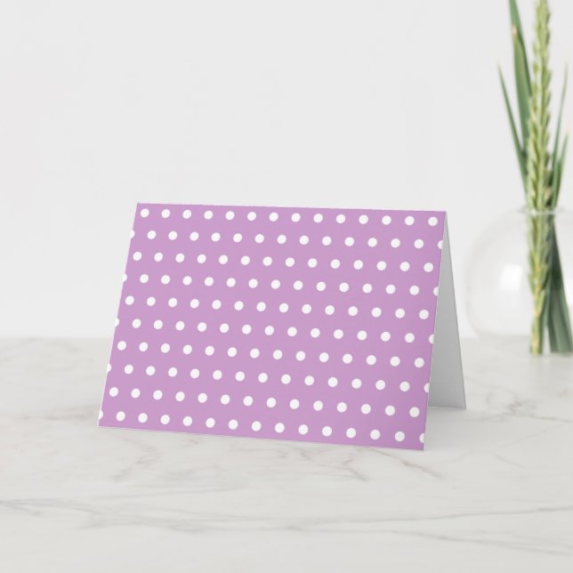 Tarjeta De Agradecimiento Puntos de Polka Púrpura y Blanco Gracias (Anverso)
