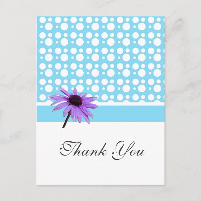 tarjeta de agradecimiento, puntos y margarita (Anverso)