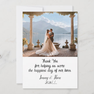 Tarjeta De Agradecimiento Puntuación del día más feliz de la boda