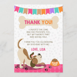 Tarjeta De Agradecimiento Puppy Birday Paw-ty Puppy